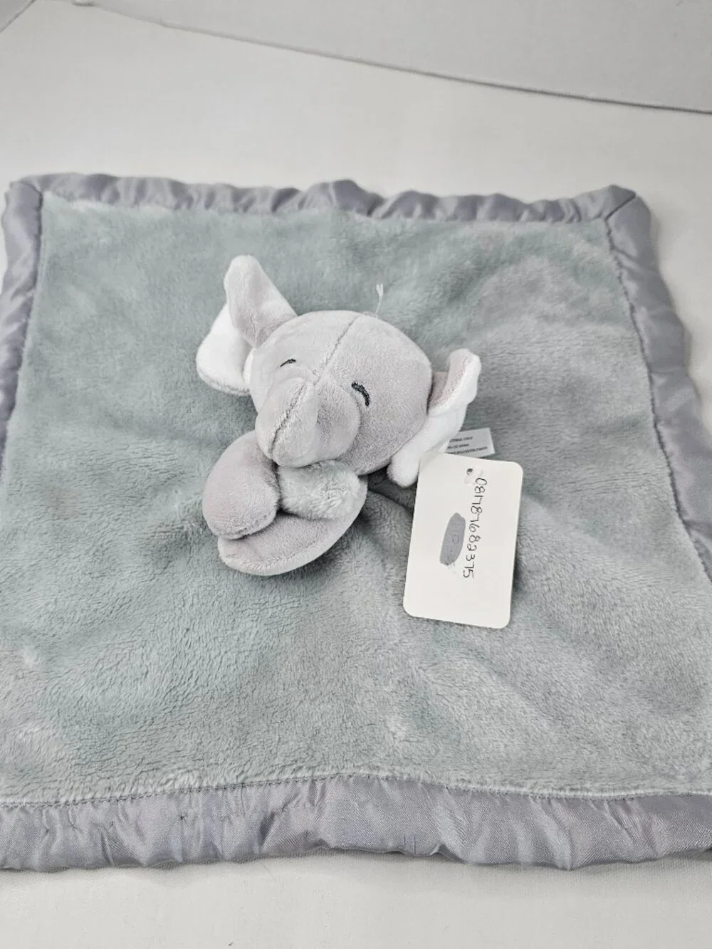 Carter's Gray Elephant Lovey Satin Plush Security Blanket Stuffed Animal Baby